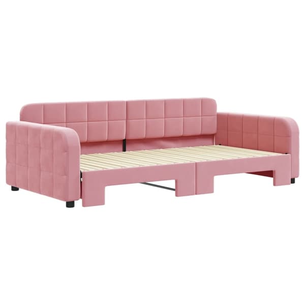 vidaXL Dagbädd utdragbar rosa 100x200 cm sammet Rosa