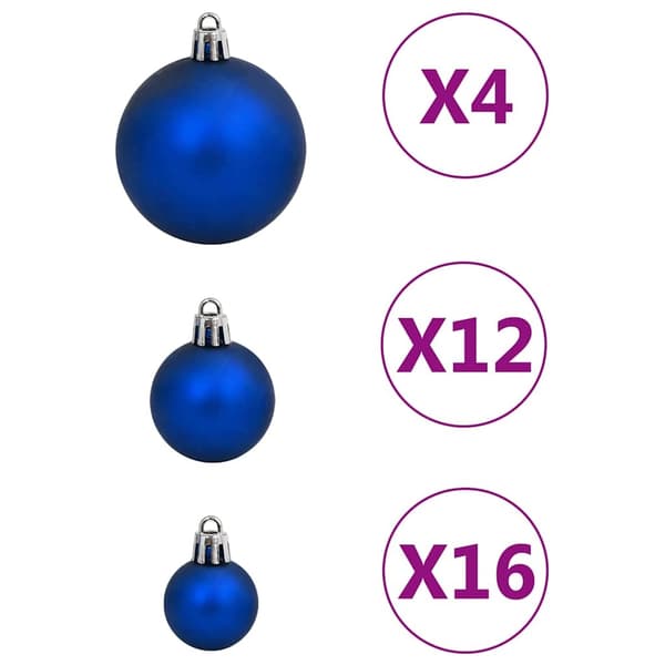 vidaXL Julgranskulor 111 delar blå polystyren Blå