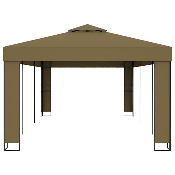 vidaXL Paviljong dubbla tak 3x6 m taupe 180 g/m² Taupe