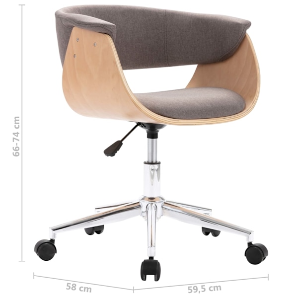vidaXL Snurrbara matstolar 4 st taupe tyg Taupe
