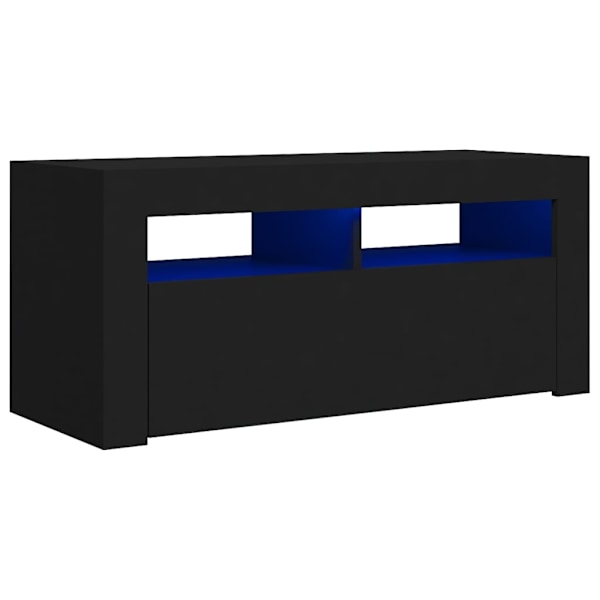 vidaXL TV-bänk med LED-belysning svart 90x35x40 cm Svart