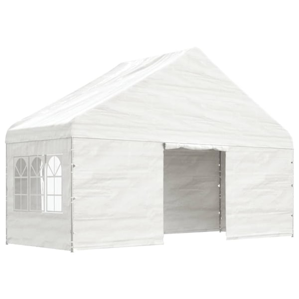 vidaXL Paviljong med tak vit 4,46x5,88x3,75 m polyeten Vit