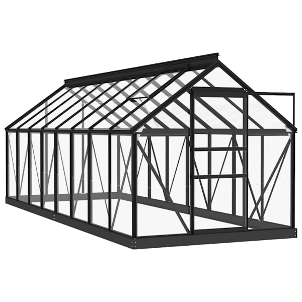 vidaXL Glasväxthus antracit 155x395,5x191 cm aluminium Antracit