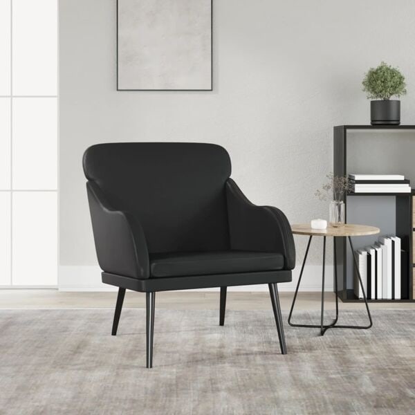 vidaXL Fåtölj svart 63x76x80 cm konstläder Svart