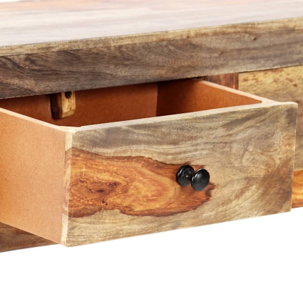 vidaXL Väggmonterat avlastningsbord 100x25x20 cm massivt sheshamträ Brun