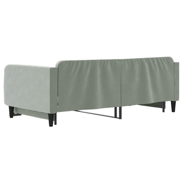 vidaXL Dagbädd utdragbar ljusgrå 100x200 cm sammet Grå