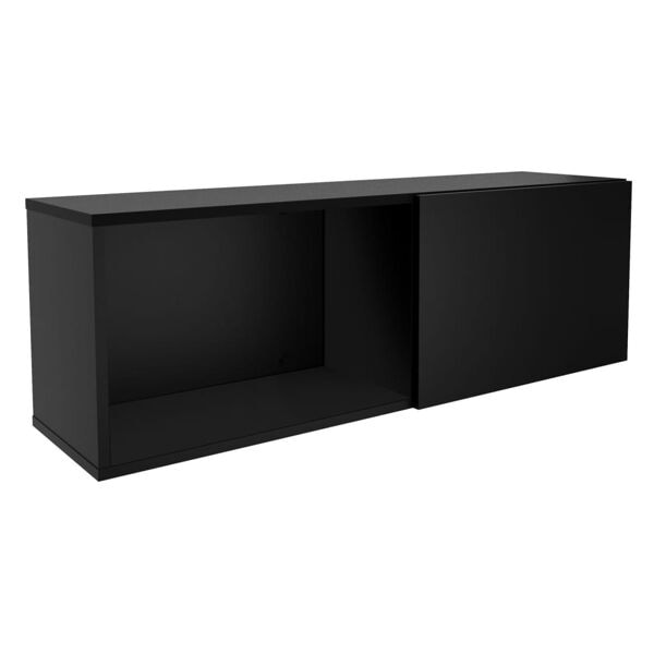 FMD Väggmonterad hatthylla med fack 99,1x27,2x33 cm svart Svart
