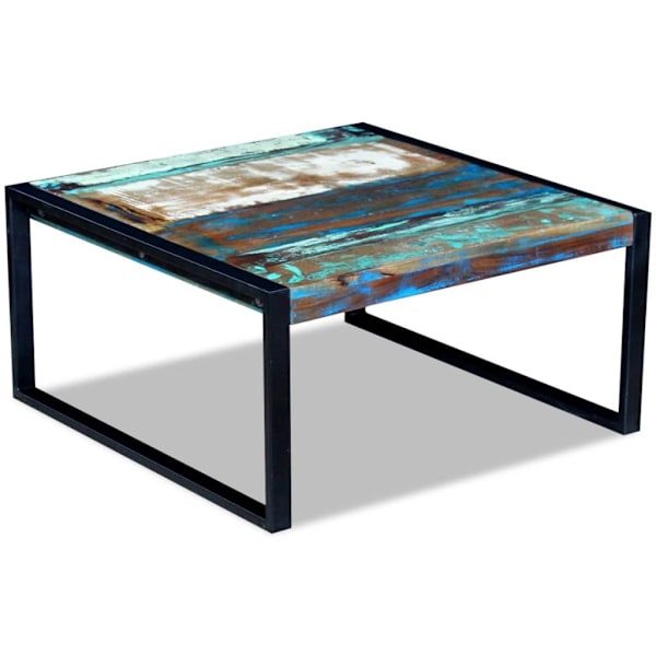 vidaXL Soffbord återvunnet massivt trä 80x80x40 cm multifärg