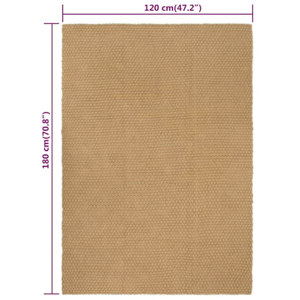 vidaXL Matta rektangulär naturfärg 120x180 cm jute Brun
