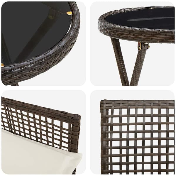 vidaXL Trädgårds Bistro Set 3 st Brun konstrotting Brun