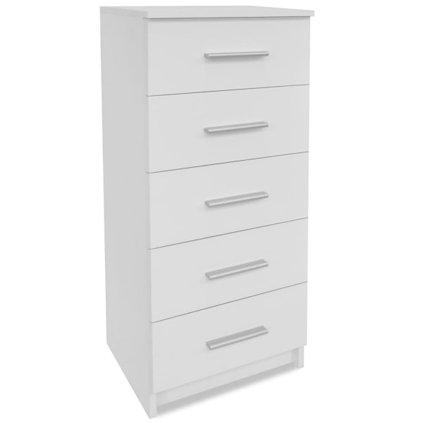 vidaXL Hög byrå konstruerat trä 41x35x106 cm vit Vit