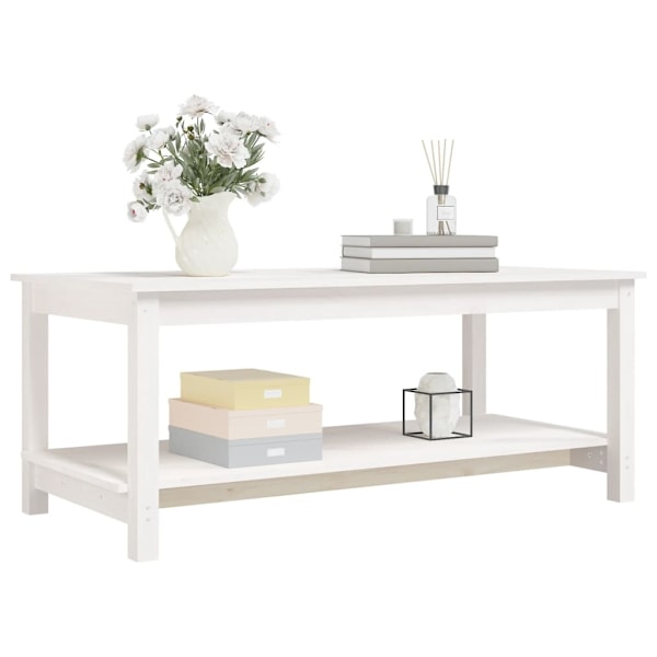 vidaXL Soffbord vit 110x55x45 cm massiv furu Vit