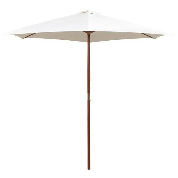 vidaXL Parasoll 270x270 cm trästång gräddvit Vit