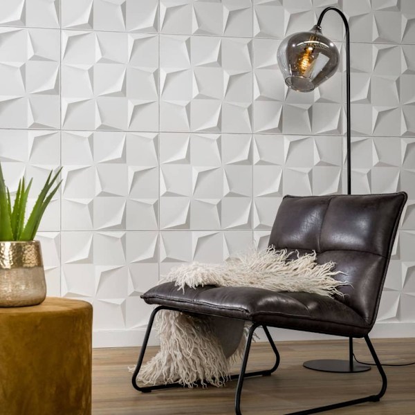 WallArt Väggpanel 3D Beau 12 st GA-WA28 Vit