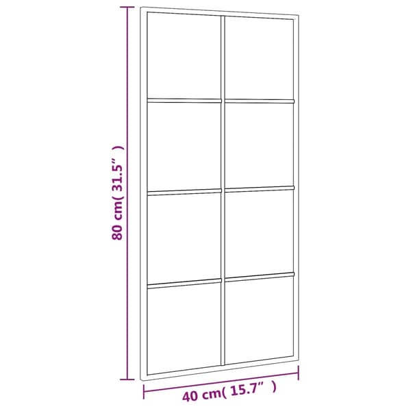vidaXL Väggspegel svart 40x80 cm rektangulär järn art