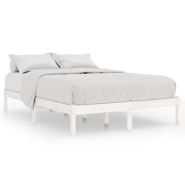 vidaXL Sängram vit massiv furu 140x200 cm Vit