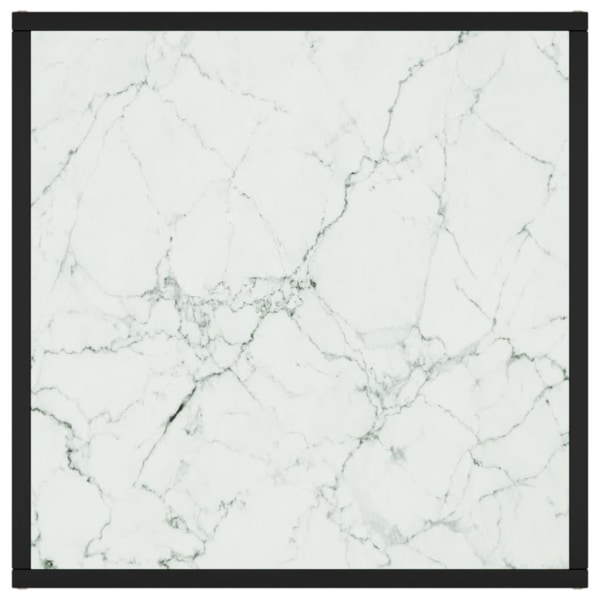 vidaXL Soffbord svart med vit marmor glas 60x60x35 cm Svart