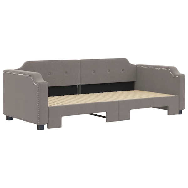 vidaXL Dagbädd utdragbar taupe 90x200 cm tyg Taupe