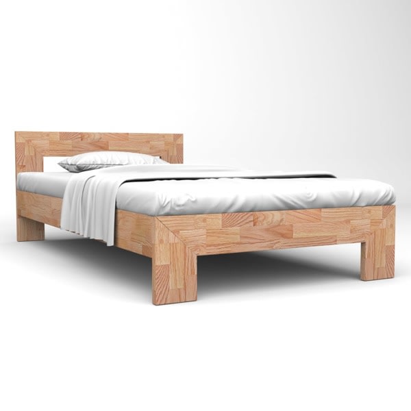 vidaXL Sängram massiv ek 160x200 cm Brun