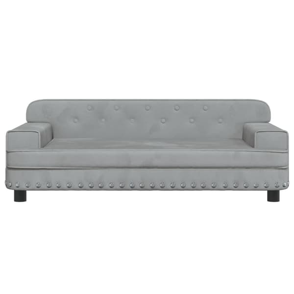vidaXL Barnsoffa ljusgrå 90x53x30 cm sammet Grå