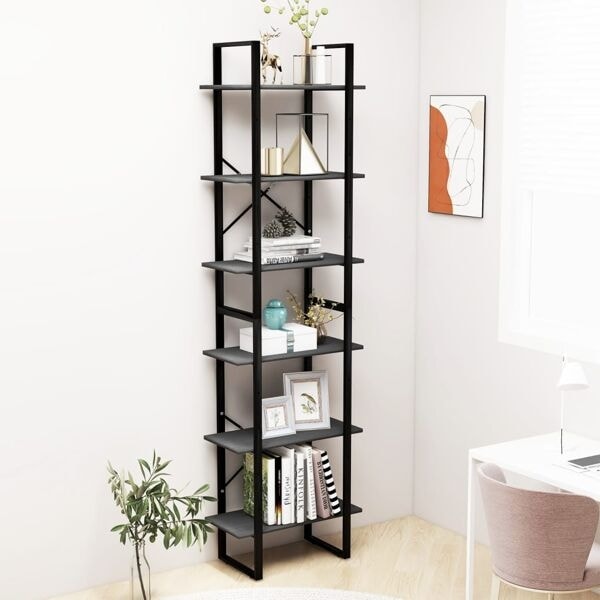 vidaXL Förvaringshylla grå 60x30x210 cm massiv furu grå