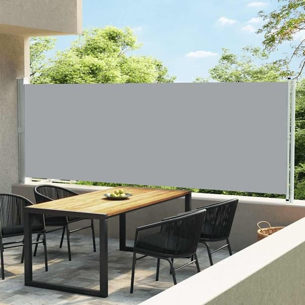 vidaXL Infällbar sidomarkis 600x160 cm grå grå