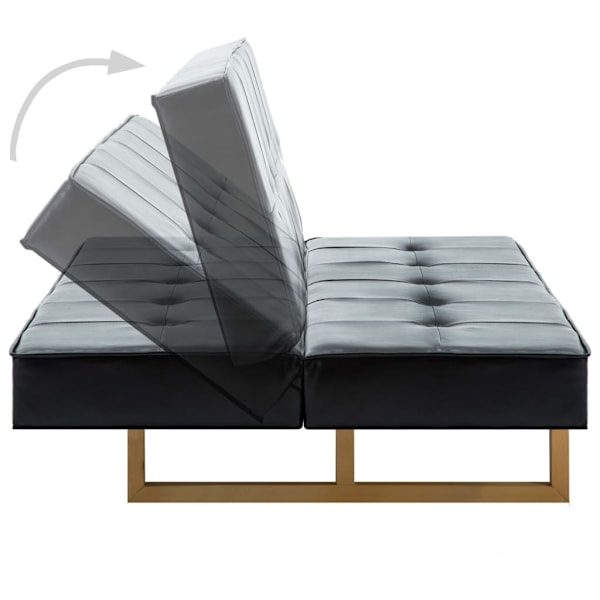 vidaXL Bäddsoffa konstläder svart Svart