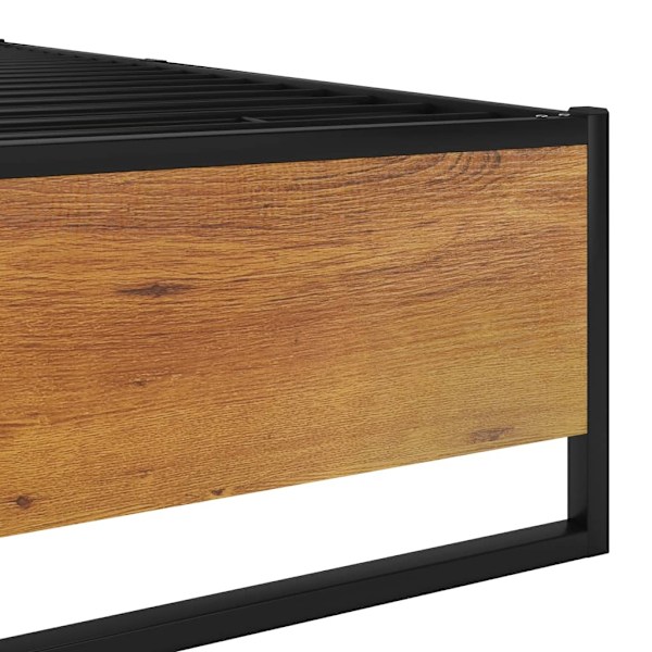 vidaXL Sängram svart metall 140x200 cm Svart