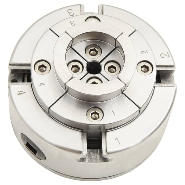 vidaXL 4-backs svarvchuck med M33-koppling stål silver 96 mm