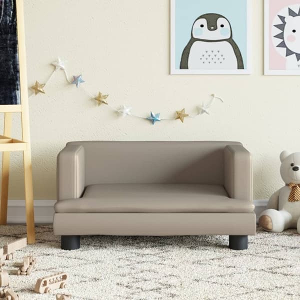 vidaXL Barnsoffa cappuccino 60x40x30 cm konstläder Brun