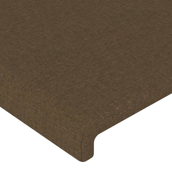 vidaXL Sänggavel LED mörkbrun 180x5x118/128 cm tyg Brun