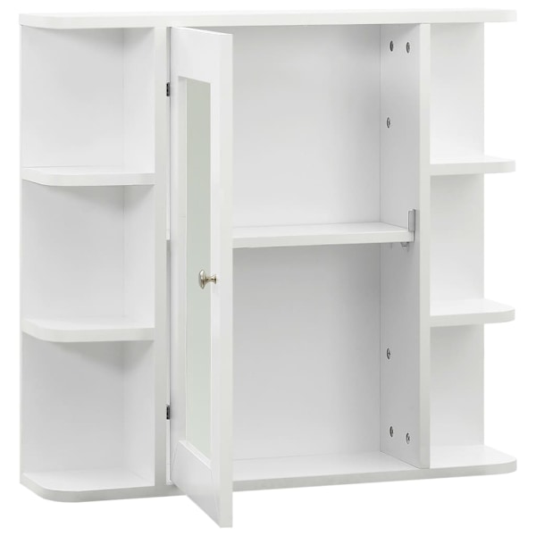 vidaXL Spegelskåp för badrum vit 66x17x63 cm MDF Vit