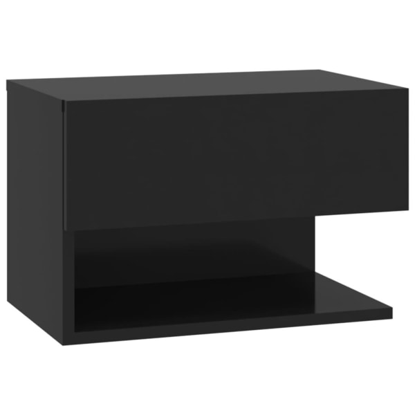 vidaXL Väggmonterat sängbord svart Svart