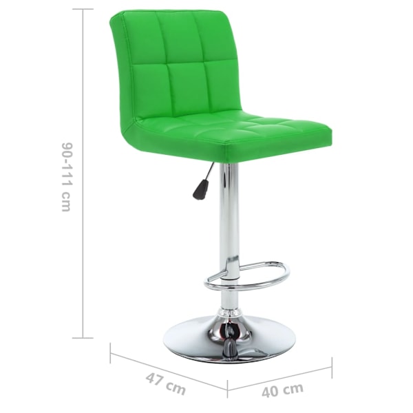 vidaXL Barstolar 2 st grön konstläder Grön