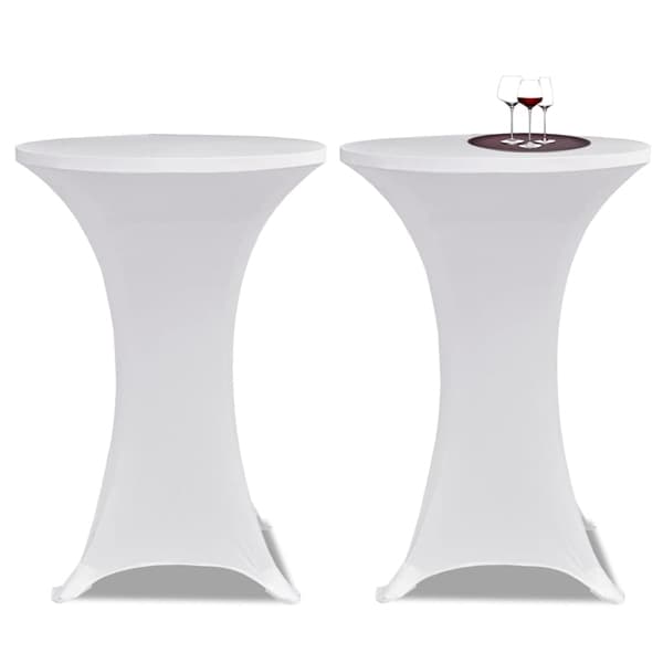vidaXL Överdrag till ståbord Ø 60 cm vit stretch 2 st Vit