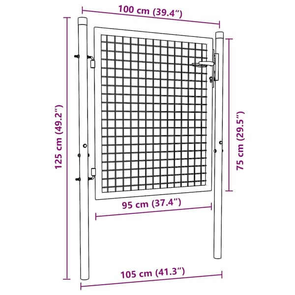 vidaXL Staketgrind stål 100x75 cm grön Grön