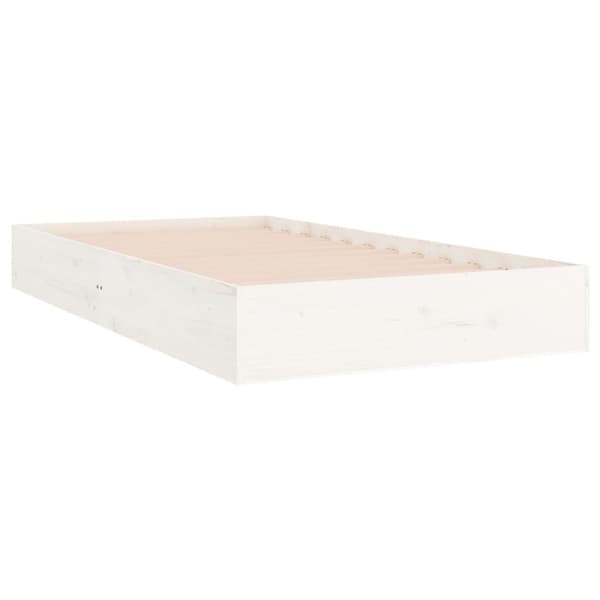 vidaXL Sängram vit massivt trä 100x200 cm Vit
