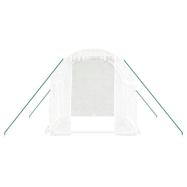 vidaXL Växthus med stålram vit 4 m² 2x2x2 m Vit