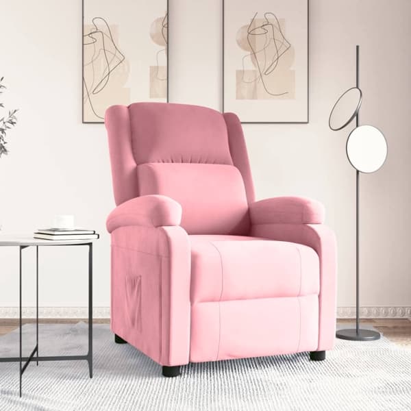 vidaXL Reclinerfåtölj rosa sammet Rosa