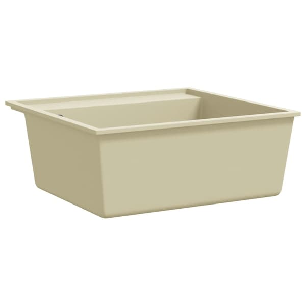 vidaXL Diskho med bräddavlopp beige granit Beige
