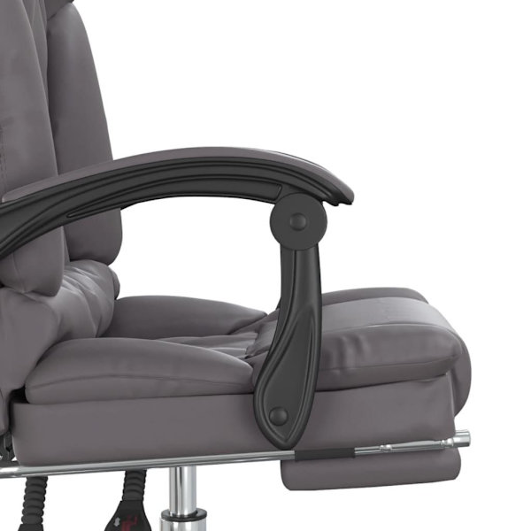 vidaXL Kontorsstol med massage grå konstläder Grå