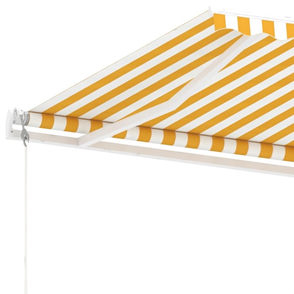 vidaXL Fristående markis automatisk 450x350 cm gul/vit Gul