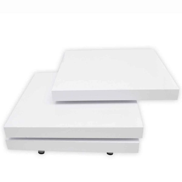 vidaXL Soffbord elegant Vit högglans 80x80 cm Vit