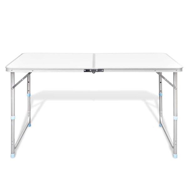 vidaXL Campingbord med höj- och sänkbar aluminium (hopfällbar) 120 x 60 cm Vit