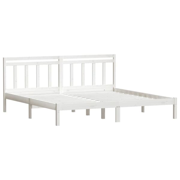 vidaXL Sängram massivt trä 180x200 cm vit Vit