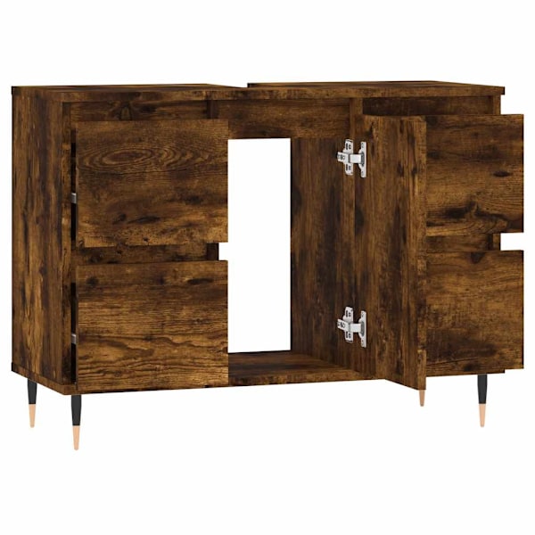 vidaXL Badrumsskåp rökfärgad ek 80x33x60 cm konstruerat trä Brun