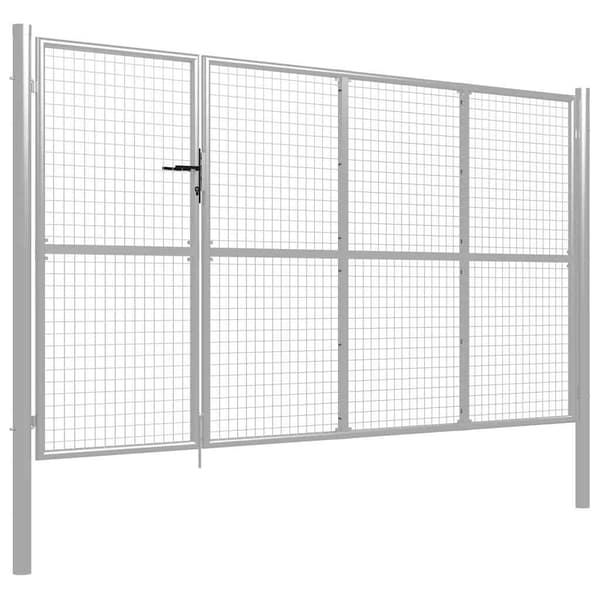 vidaXL Trädgårdsgrind stål 350x175 cm silver Silver