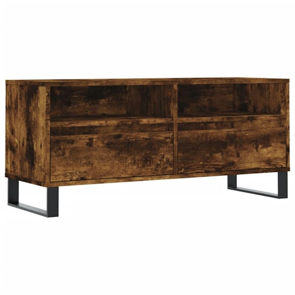 vidaXL Tv-bänk rökfärgad ek 100x34,5x44,5 cm konstruerat trä Brun