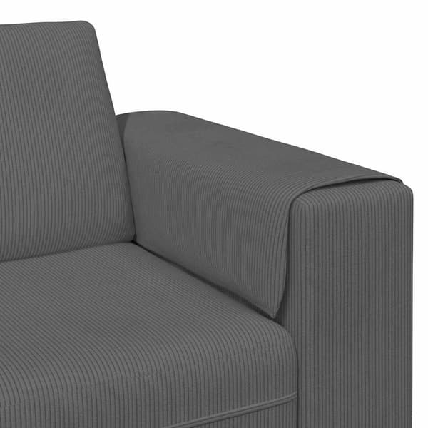 vidaXL Soffa Mörkgrå 250 x 77 x 76 cm Kordread tyg Grå