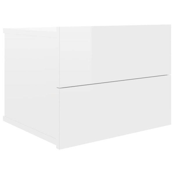 vidaXL Sängbord 2 st vit högglans 40x30x30 cm spånskiva Vit